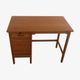 Vintage 1950s oak desk with sliding curtain.