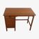 Vintage 1950s oak desk with sliding curtain.