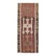 Vintage Turkish Oushak handmade wool cotton brown runner rug 168x395