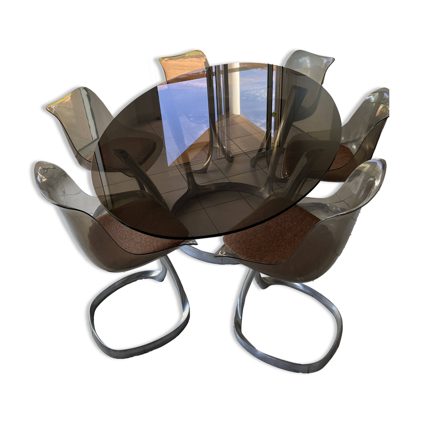 Oval table Michel Charon 70'