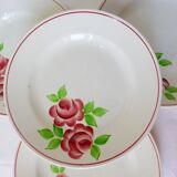 4 assiettes plates modèle Rose Mai