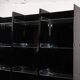 Vintage Space Age bookshelf in black and clear plexiglass – 1970