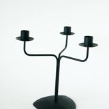 Three-light wrought iron candle holder, Minimalist, Vintage