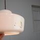 Mid-century Modern Italian Brass and White Glass Pendant Lamp, 1960s