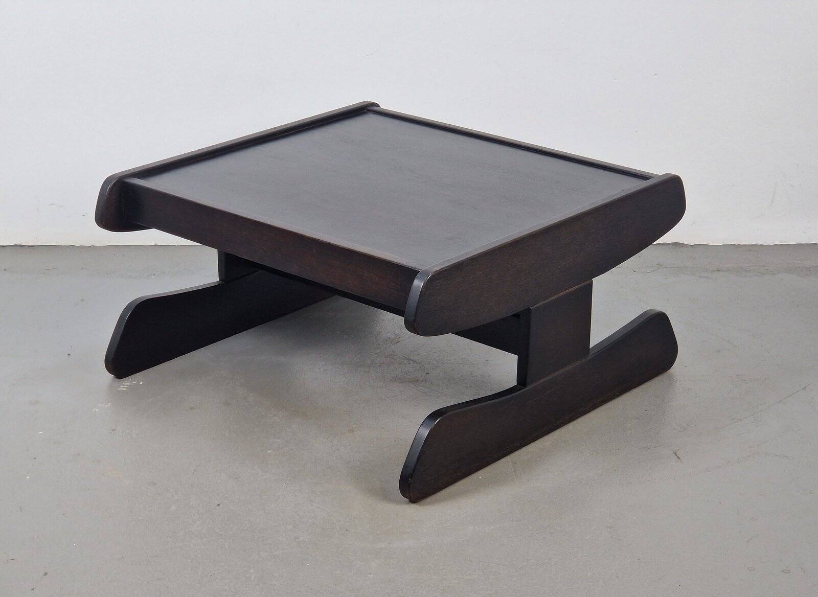 Postmodern Architectural Wooden Coffee Table, Germany, 1970s