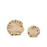 Travertine figures porcupine and fish, Fratelli Mannelli, Italy 1970s
