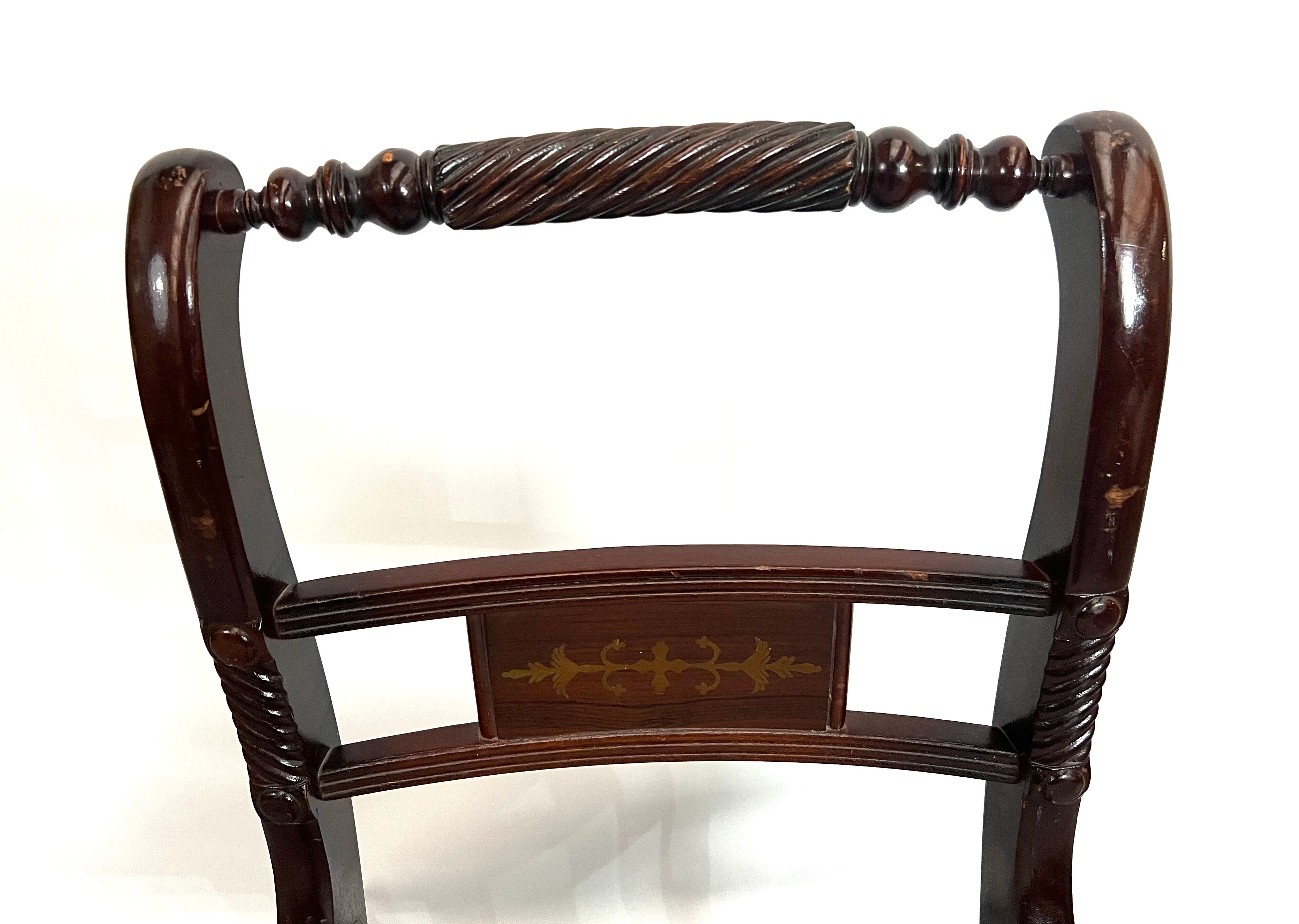 4 English style mahogany dining chairs