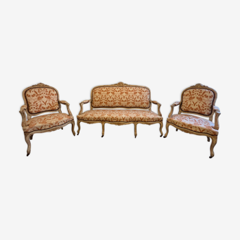 Canapé et paire de fauteuils Louis XV