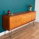 Retro Teak 1960s Long Meredew Sideboard On Hairpin Legs