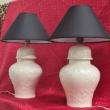Two large pair of ceramic lamp