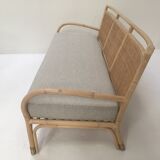 3-seater rattan and canning sofa