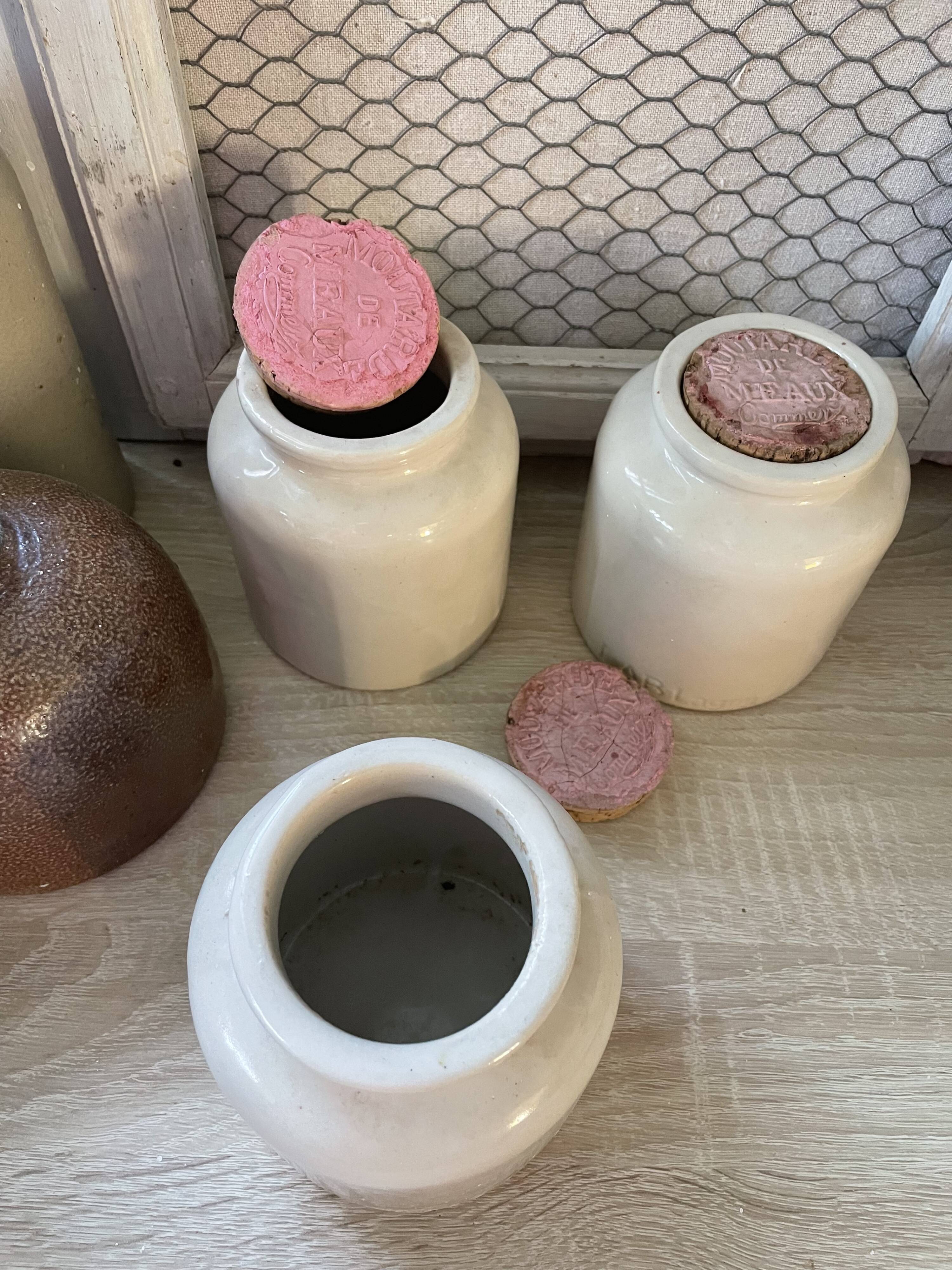 Lot de 3 bocaux en grès vintage