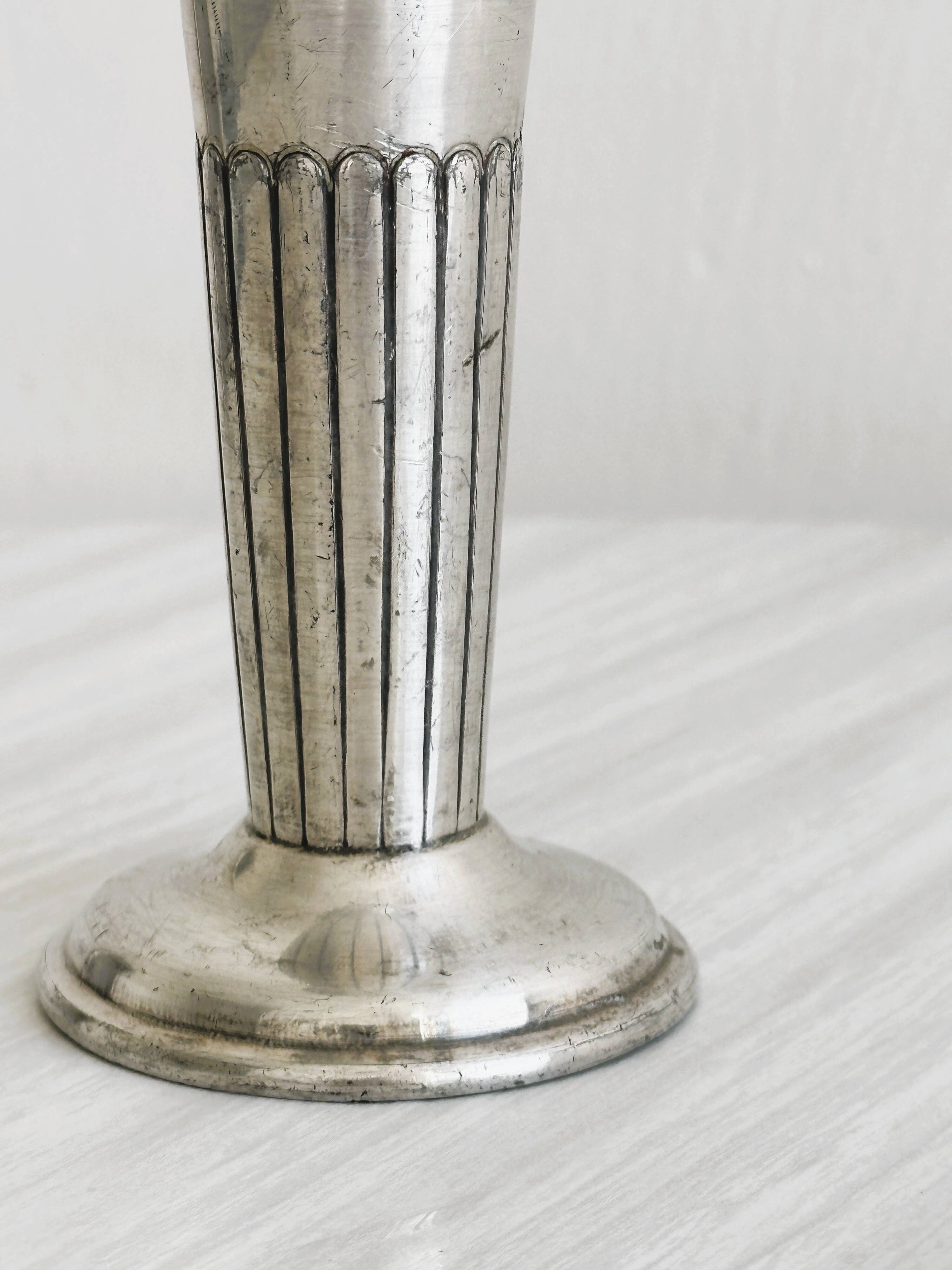 Small vintage soliflore in patinated light metal