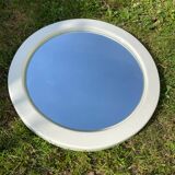 Vintage white plastic round mirror