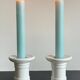 White Ceramic Coil Candlesticks