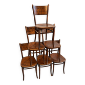 6 antique chairs Jacob & Josef Kohn – Vienna – Decorated bent wood – Style