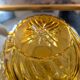 Amber glass floral bowl – 1960s-1970s