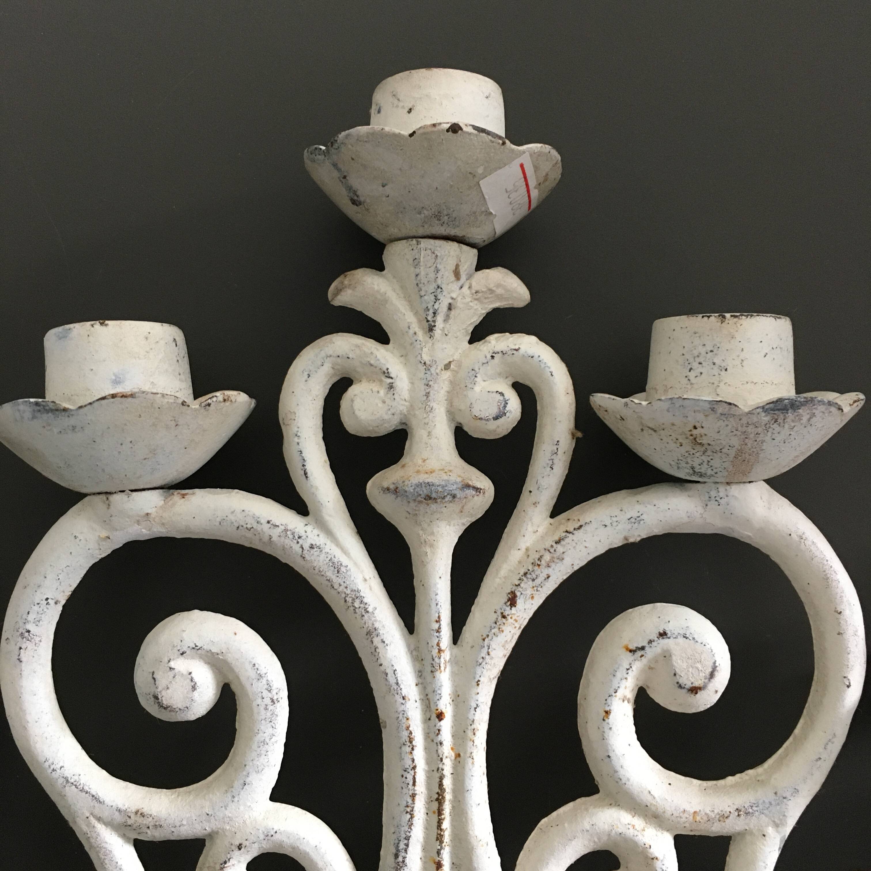 White cast iron candelabra