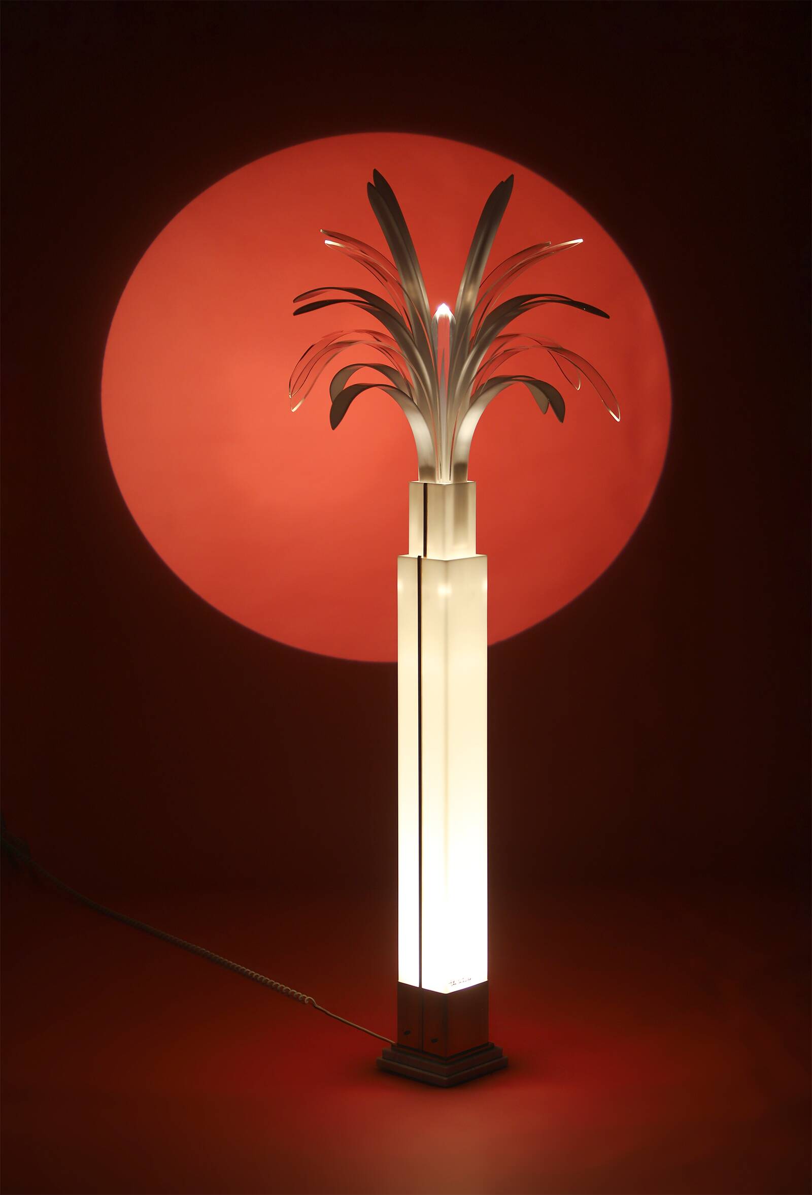 Theo Verhulst 1982 Perspex Palm Floor Lamp