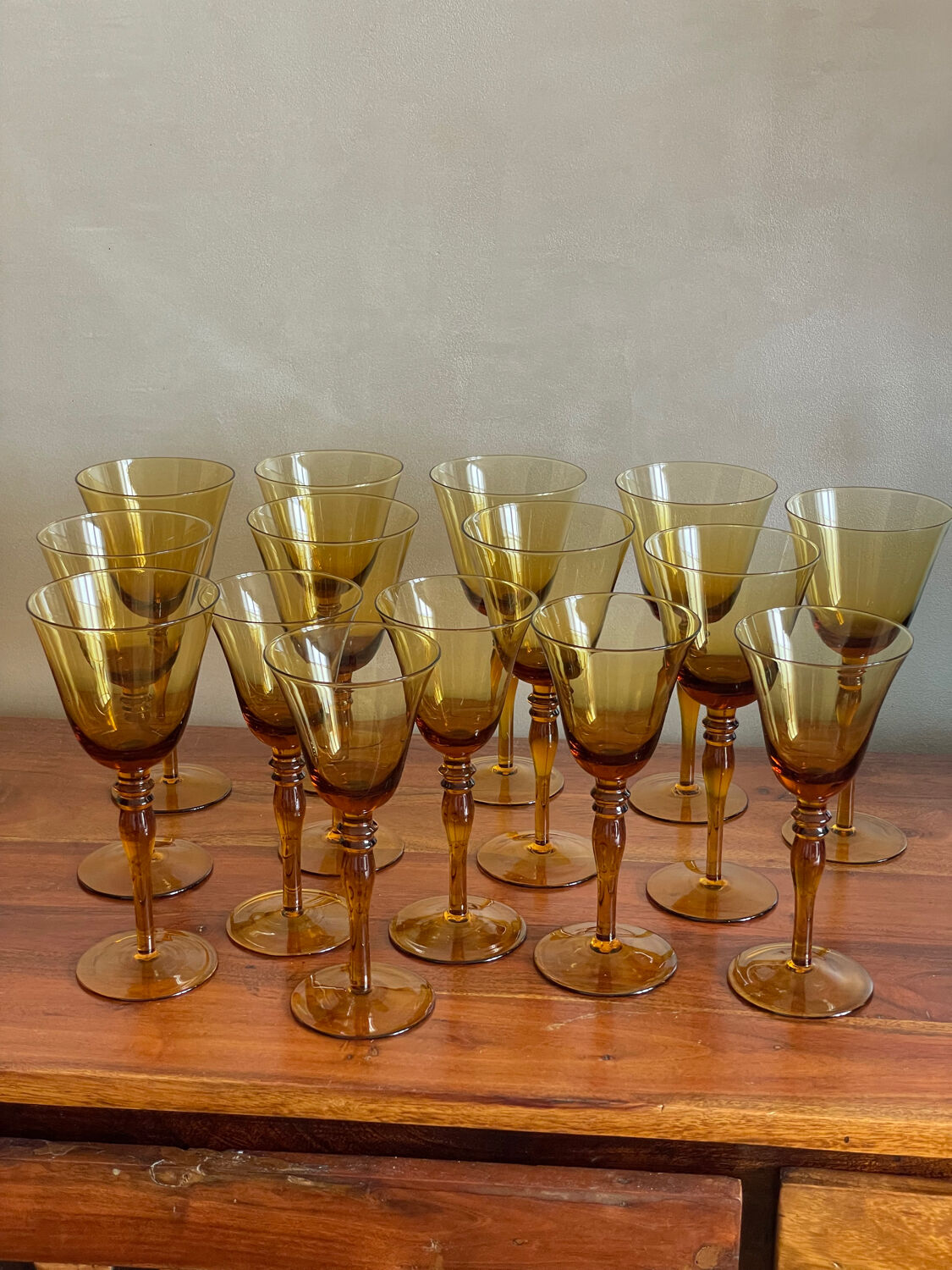 Series of blown glass stemware