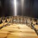 12 small twisted bistro glasses, 19th century