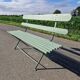 Ancien banc de jardin pliant en fer forgé vert