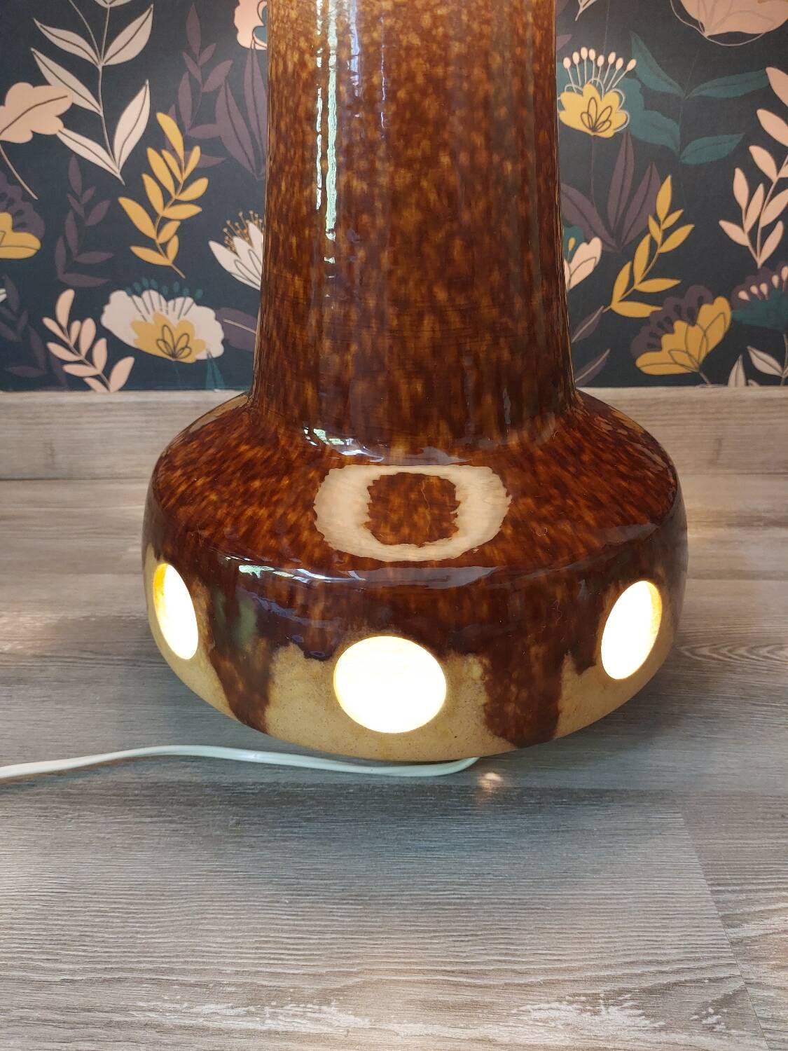 Fat lava ceramic floor lamp by Baudin