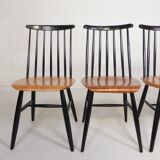 Set of 4 Fanett model slatted chairs, Tapiovaara, 1960s