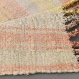 5x7 Pale Red & Yellow Striped Kilim Rug, 147x229Cm