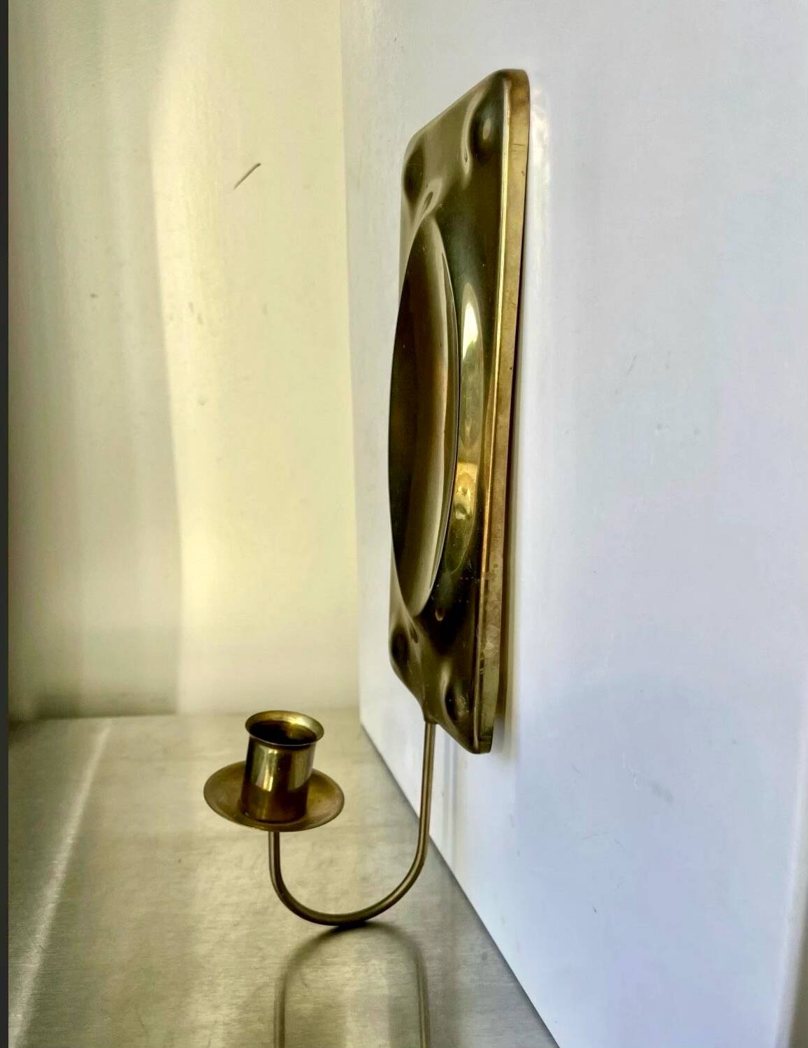 Vintage Brass Wall Candle holder  Sconce  height 28.5 cm