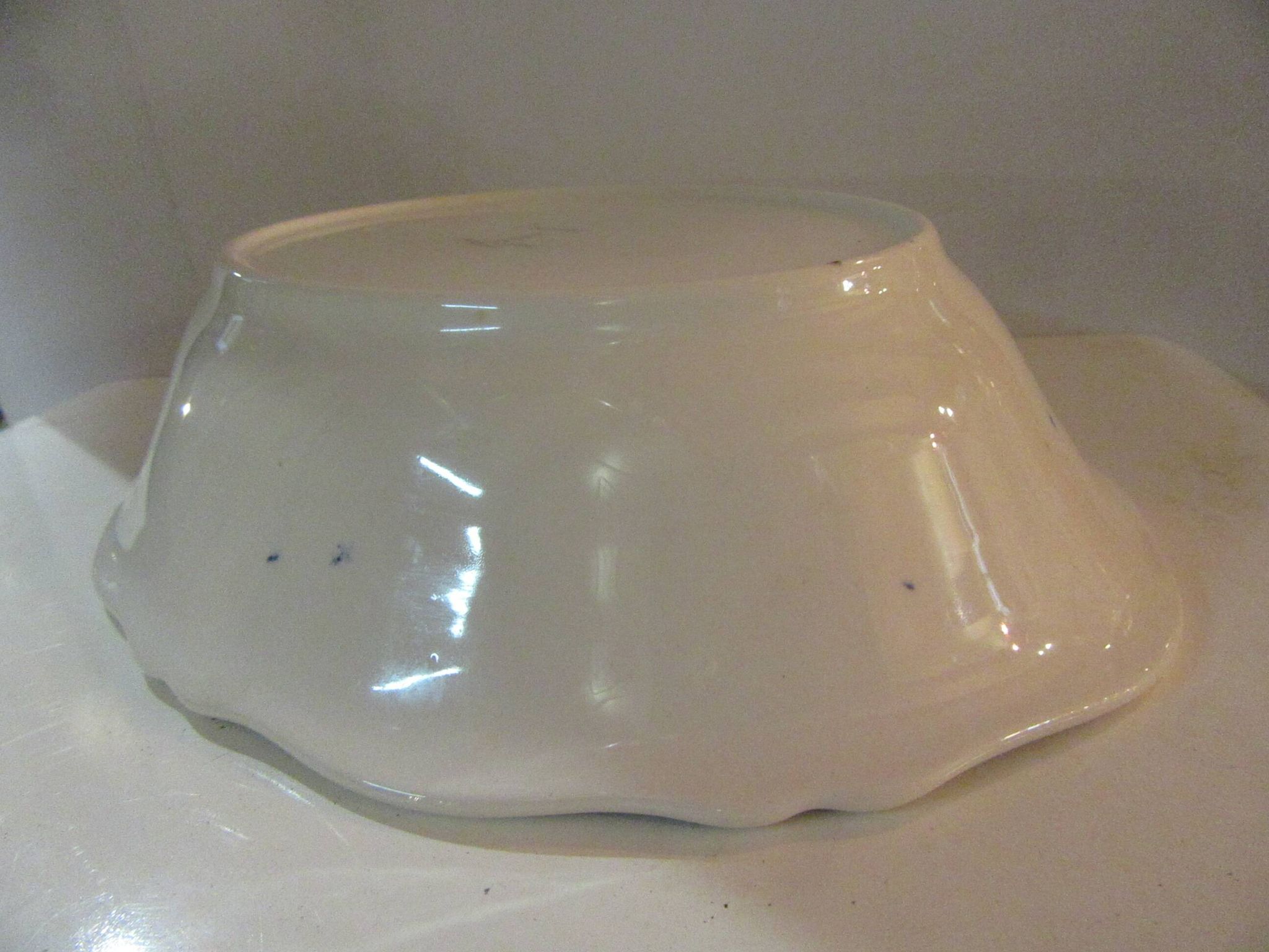 Ravier or small oval dish longchamps ceramics rouennais model