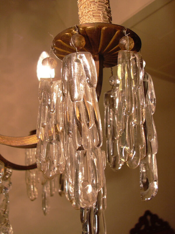 Chandelier, crystal bronze chandelier with dragon heads