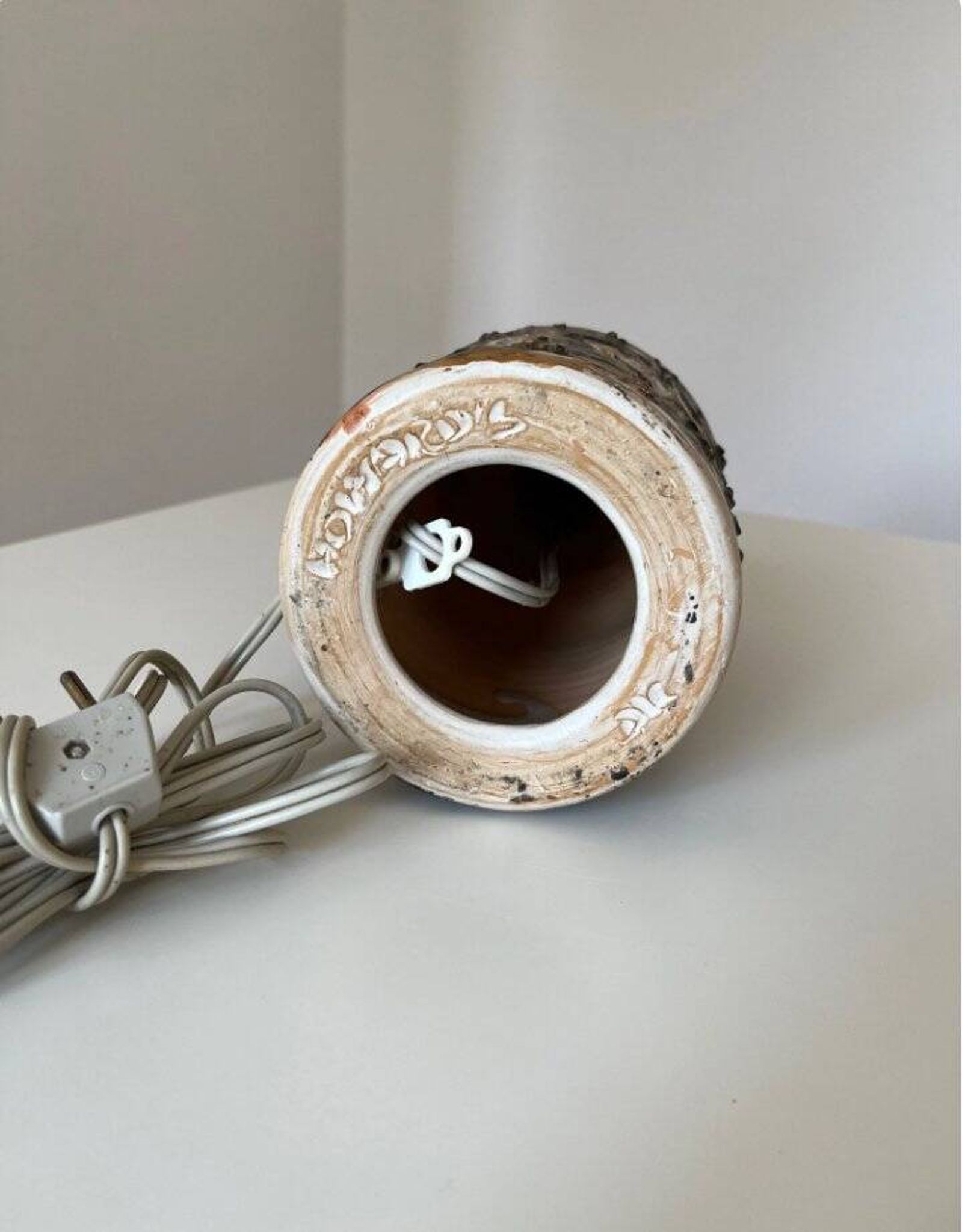 Lampe de table en grès danois vintage par Birte Vedel Howards, années 1960.