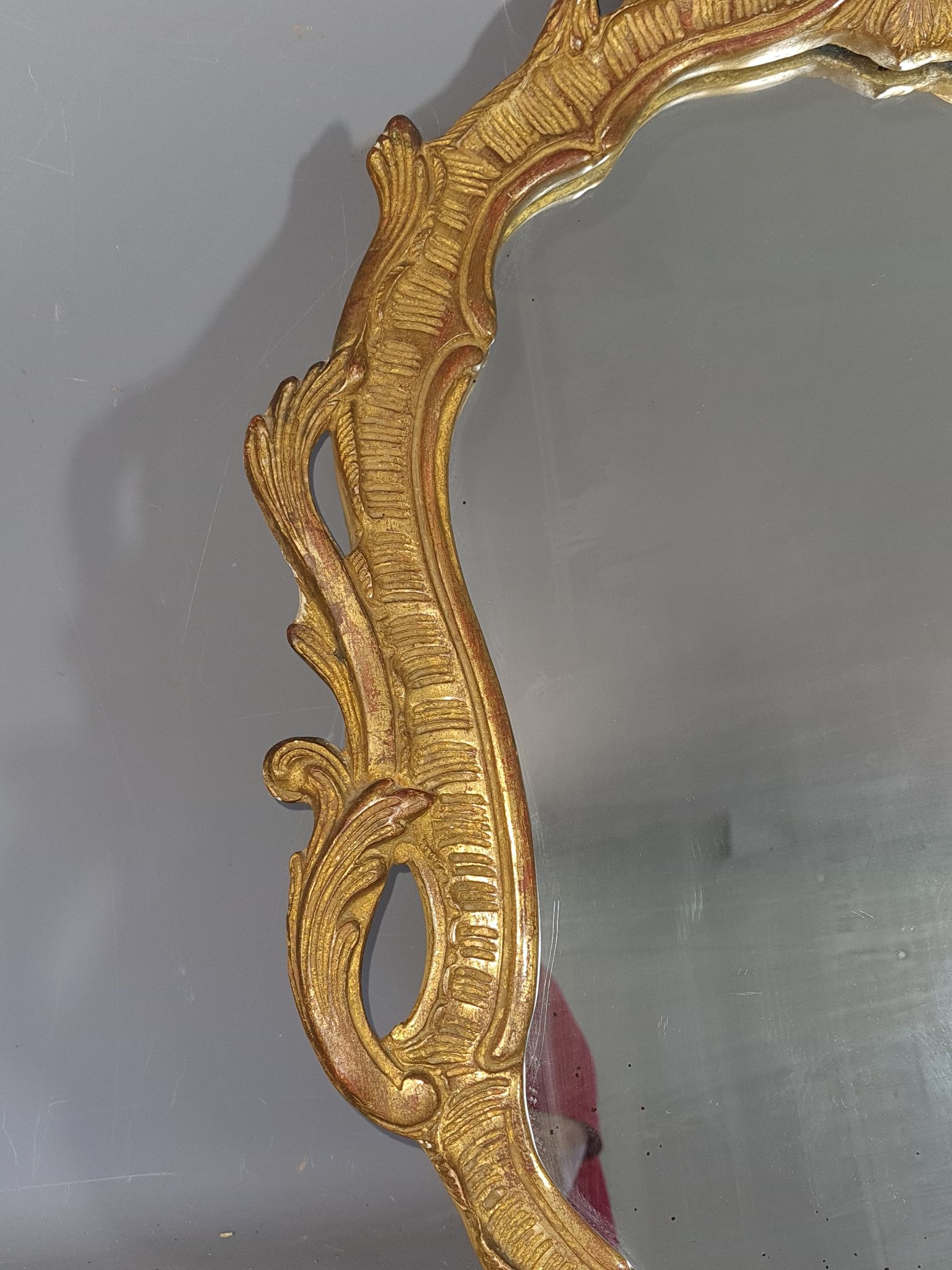 Old mirror frame gilded wood decoration shells and rinses Louis XV style 58x42 cm SB