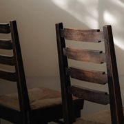 Modernist chairs in oak and woven straw, France, circa 1948