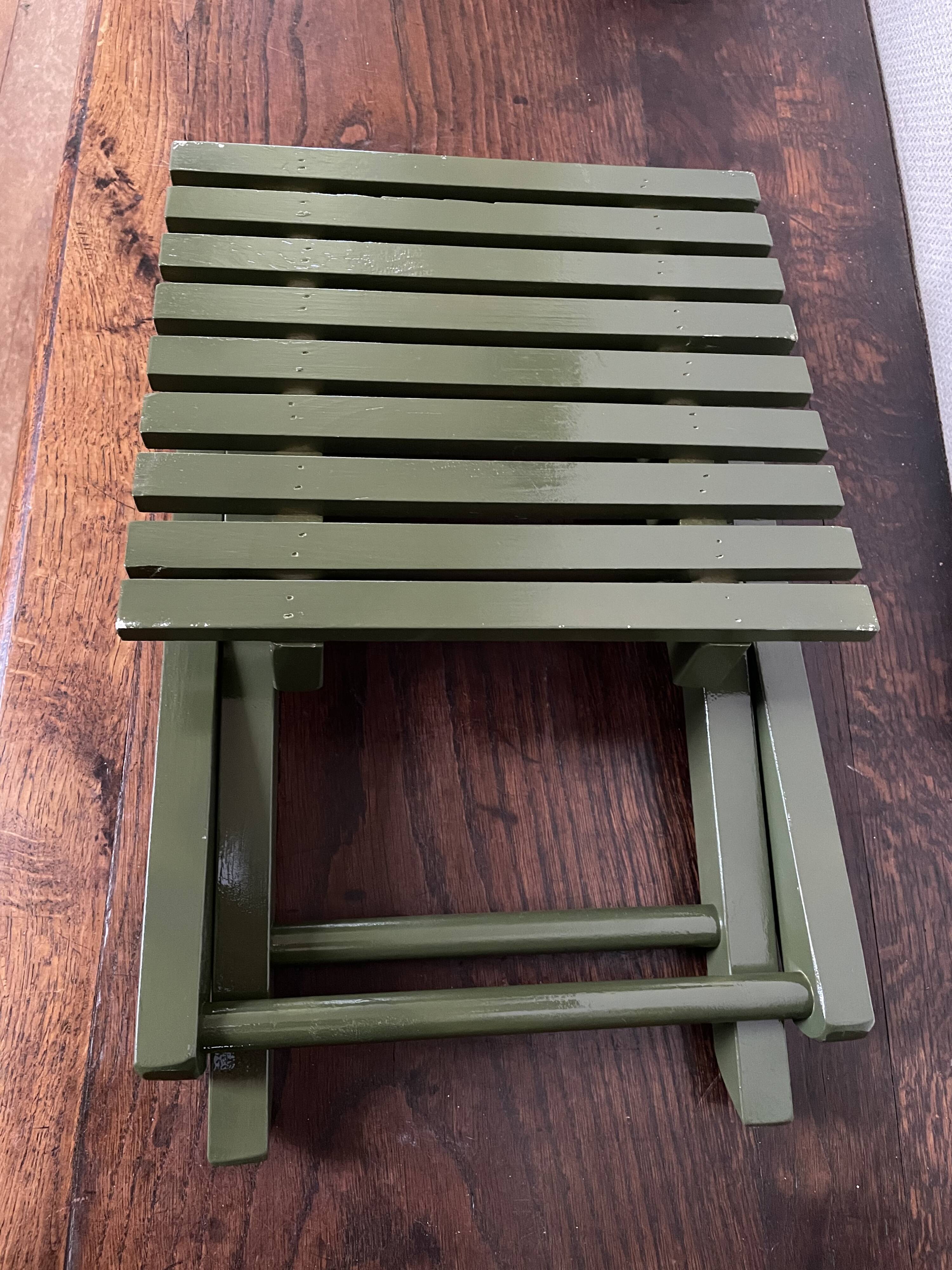 Vintage slatted fishing stool