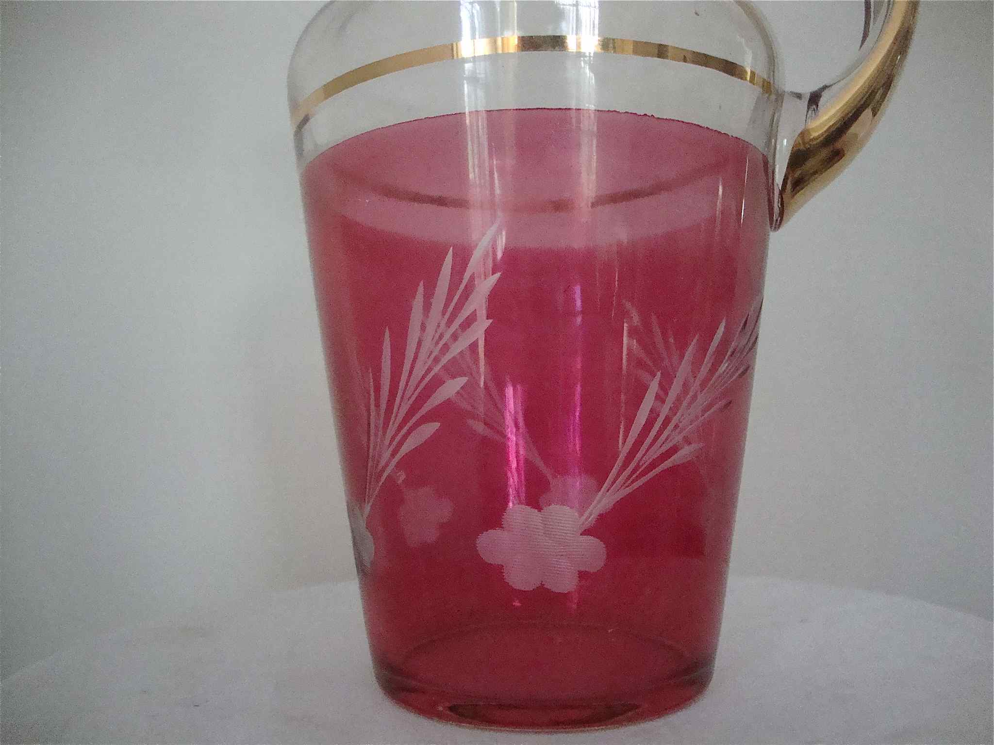 Large blown glass carafe vase
