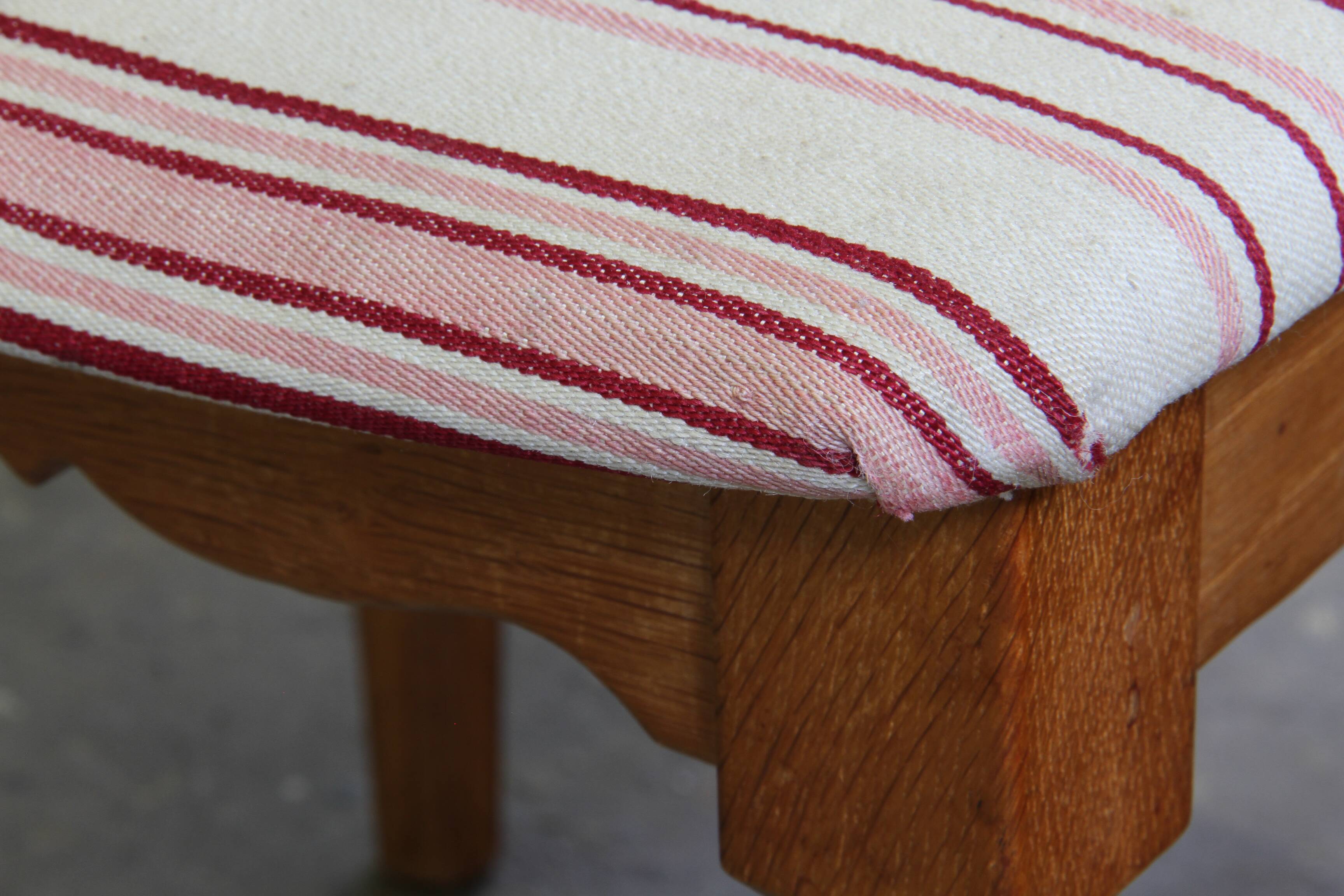 Vintage 60s set of 6 solid oak Danish design dining room chairs, Kjærnulf style