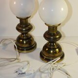 Paire de lampes de chevet en métal