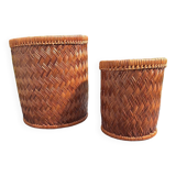 Pair of rattan planters