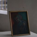 Oil portrait painting on canvas, unknown Danish artist, early 20th century.