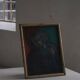 Oil portrait painting on canvas, unknown Danish artist, early 20th century.