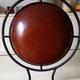 Wrought iron and leather bar stool