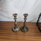 Pair of Louis XV Style Bronze Candlesticks, Late 19th Century