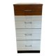 Vintage white and brown formica dresser with 4 deep drawers
