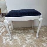 Vintage French Louis XV style stool in patinated white wood