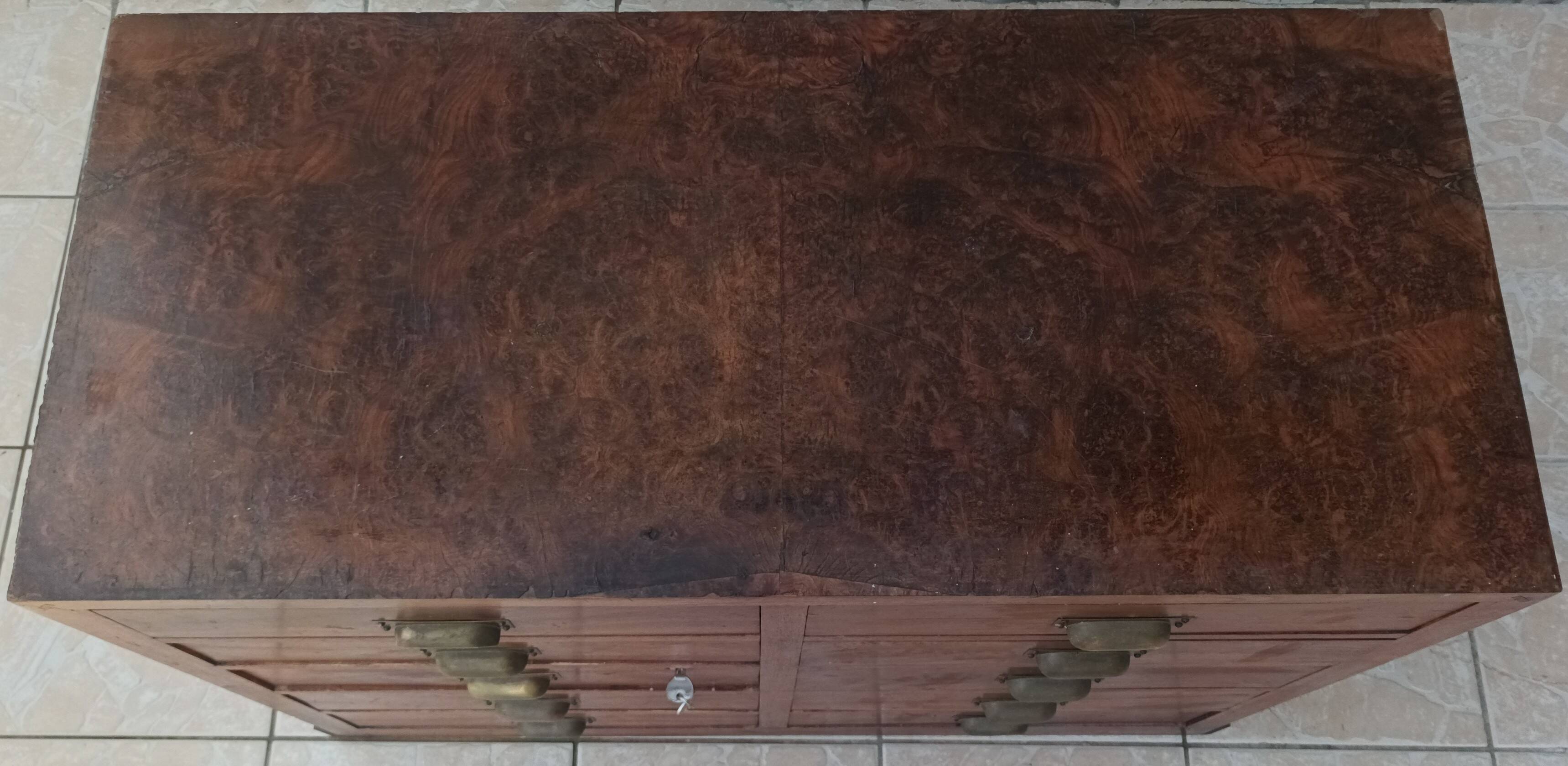 Meuble de métier 10 tiroirs en noyer