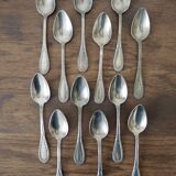 Box of 12 silver metal spoons
