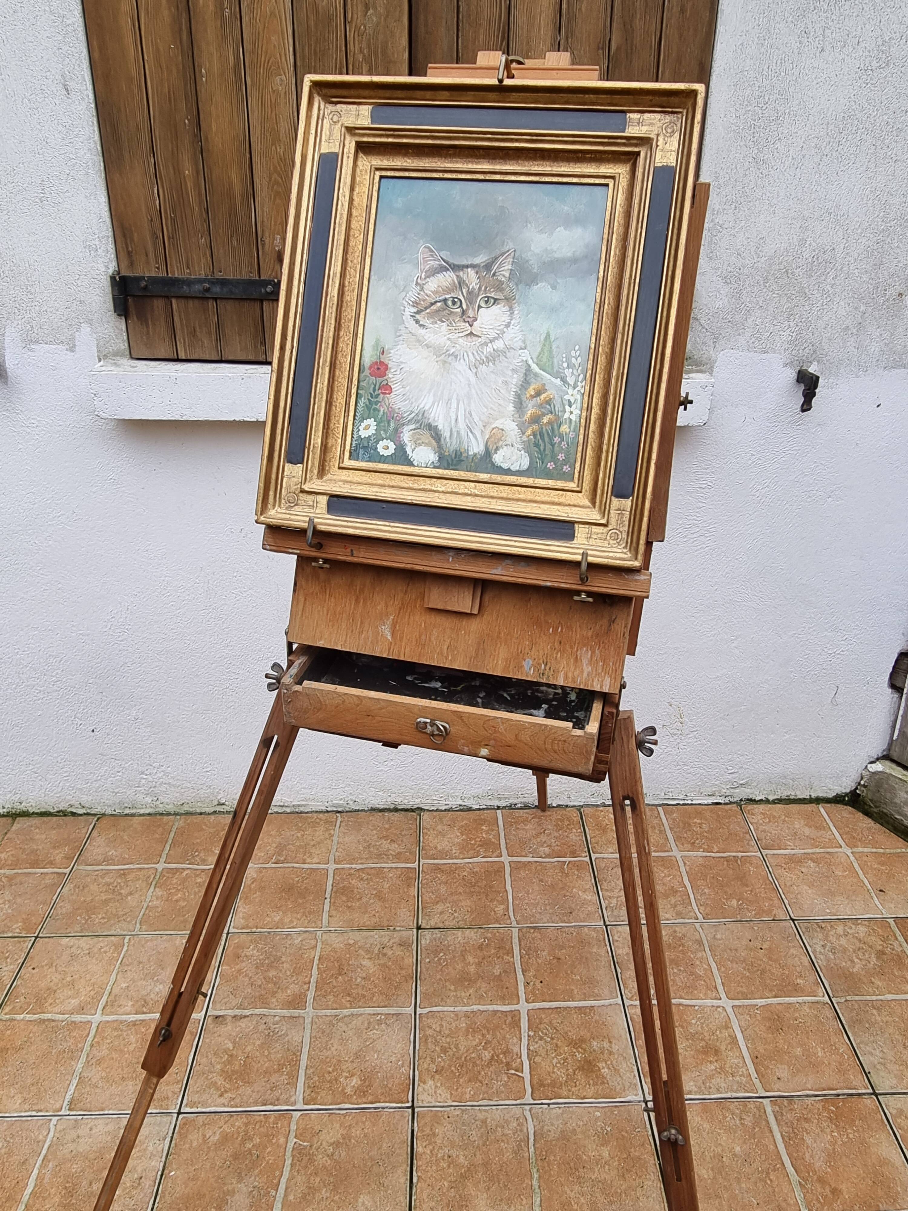 Vintage French folding field easel