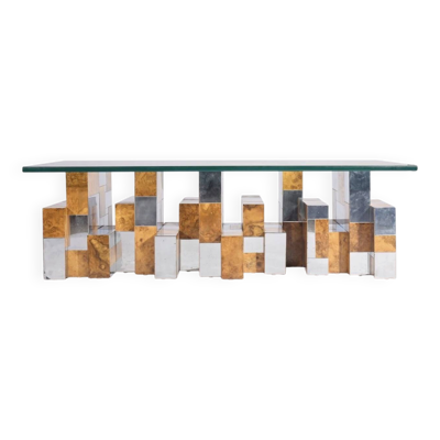 Paul evans (1931-1987) table basse cityscape